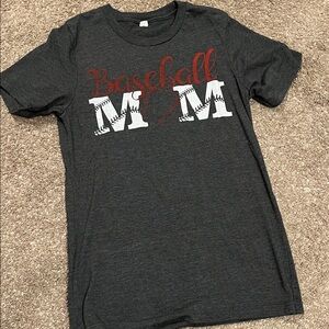 Baseball Mom Graphic Tee - Charcoal Gray